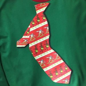 Surfing Santa Christmas Sweatshirt Green Red 4XB